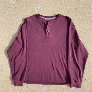 Vintage Burgundy waffleknit long sleeve Faded Glory long sleeve shirt